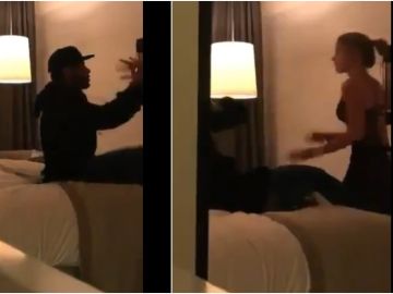 Neymar y la modelo Najila Trindade en un hotel