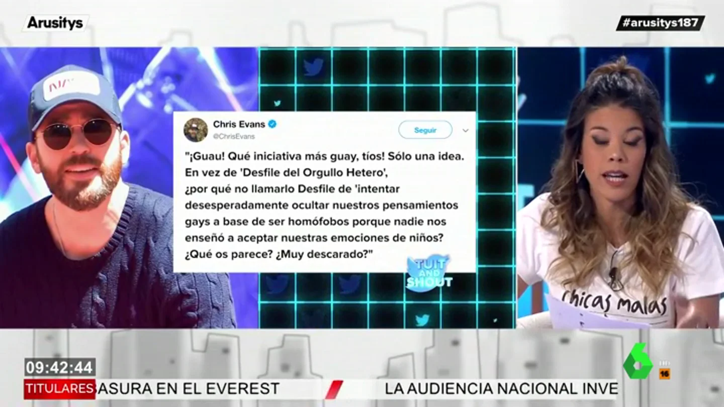 La crítica de Chris Evans al 'Orgullo Herero': "¿Por qué no llamarlo 'Desfile de ocultar nuestros pensamientos homóbofos'?" La crítica de Chris Evans al 'Orgullo Herero': "¿Por qué no llamarlo 'Desfile de ocultar nuestros pensamientos homóbofos'?"