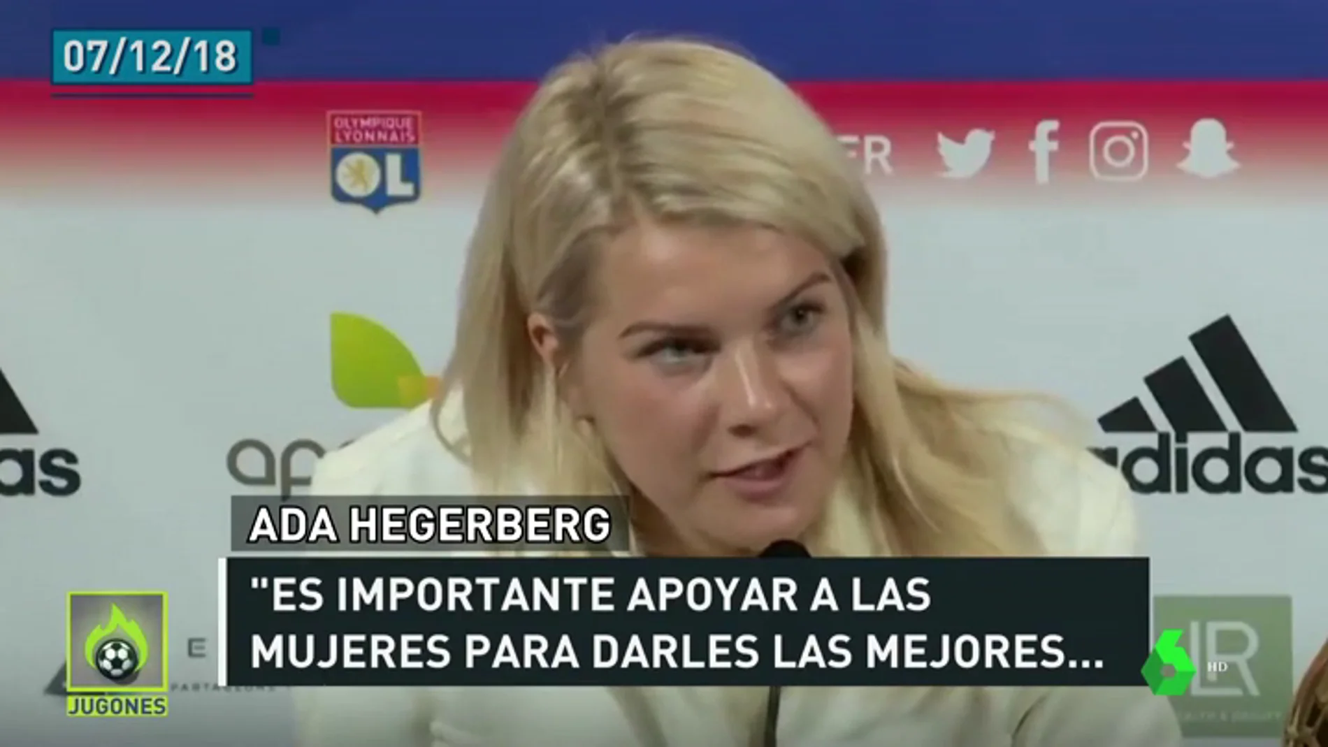 Ada Hegerberg mantiene la lucha contra la desigualdad en el deporte: "Es algo a lo que estoy dispuesta por mantener mis valores"
