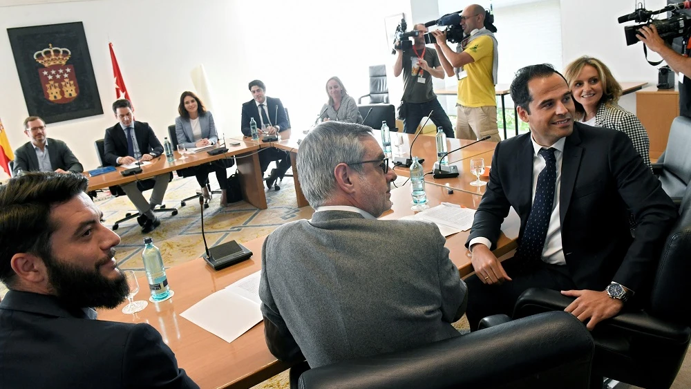 Imagen de la reunión entre PP y Ciudadanos en Madrid