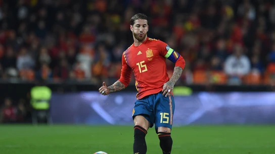 Sergio Ramos, en un partido con la selección española Sergio Ramos, en un partido con la selección española