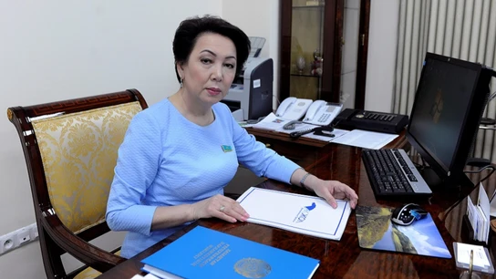 Daniya Yespáyeva en su despacho Daniya Yespáyeva en su despacho.