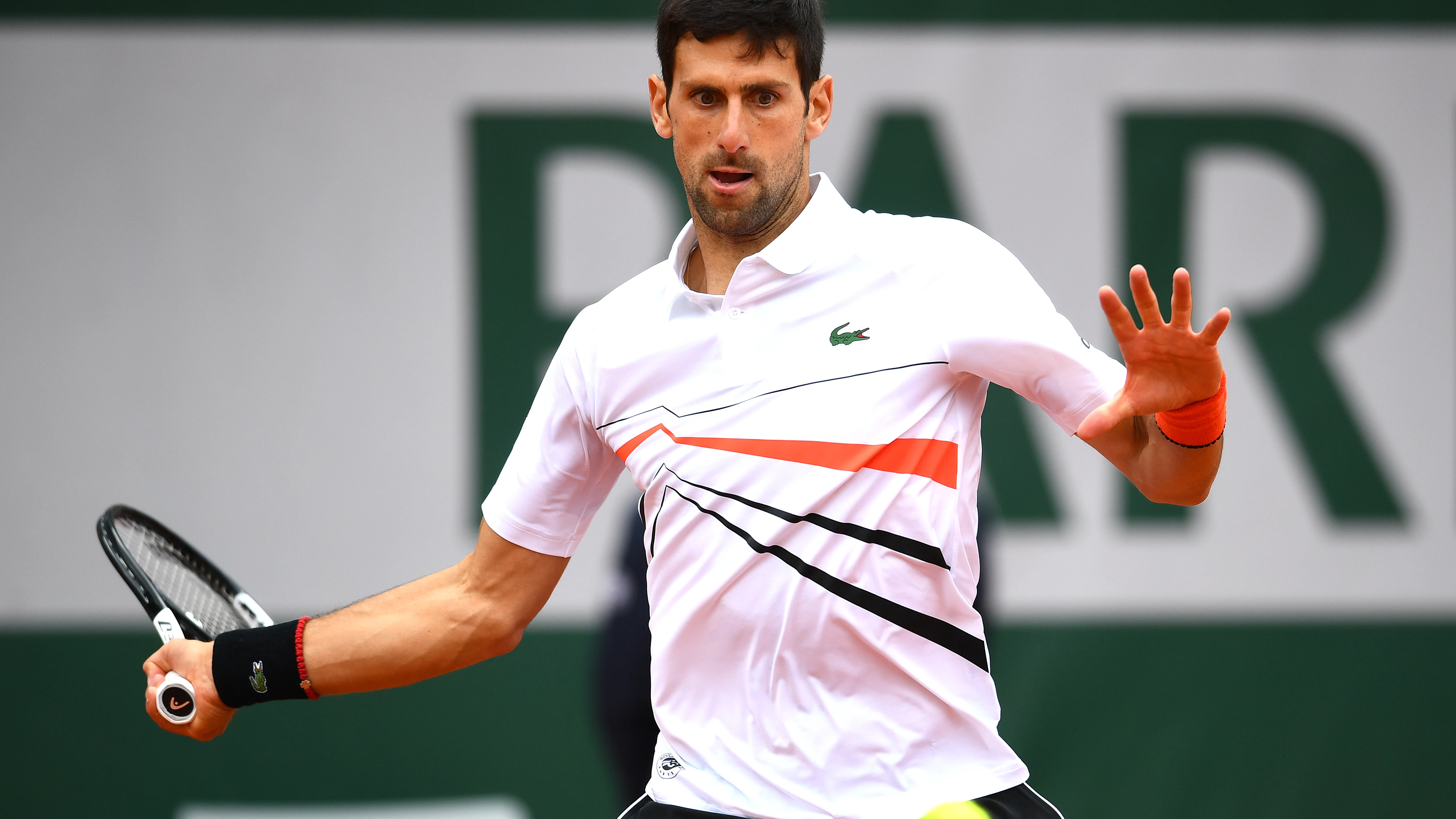 Novak Djokovic, durante un partido en Roland Garros