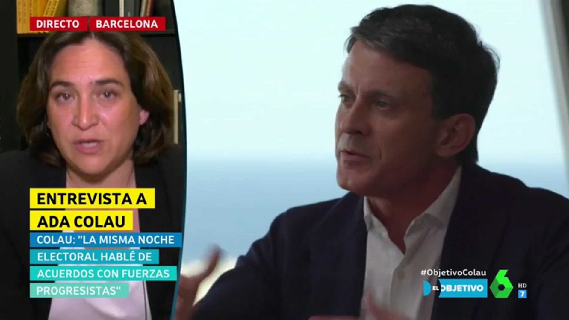 Ada Colau, sobre el posible apoyo de Manuel Valls: "Todos los votos que vengan bienvenidos sean a la investidura"