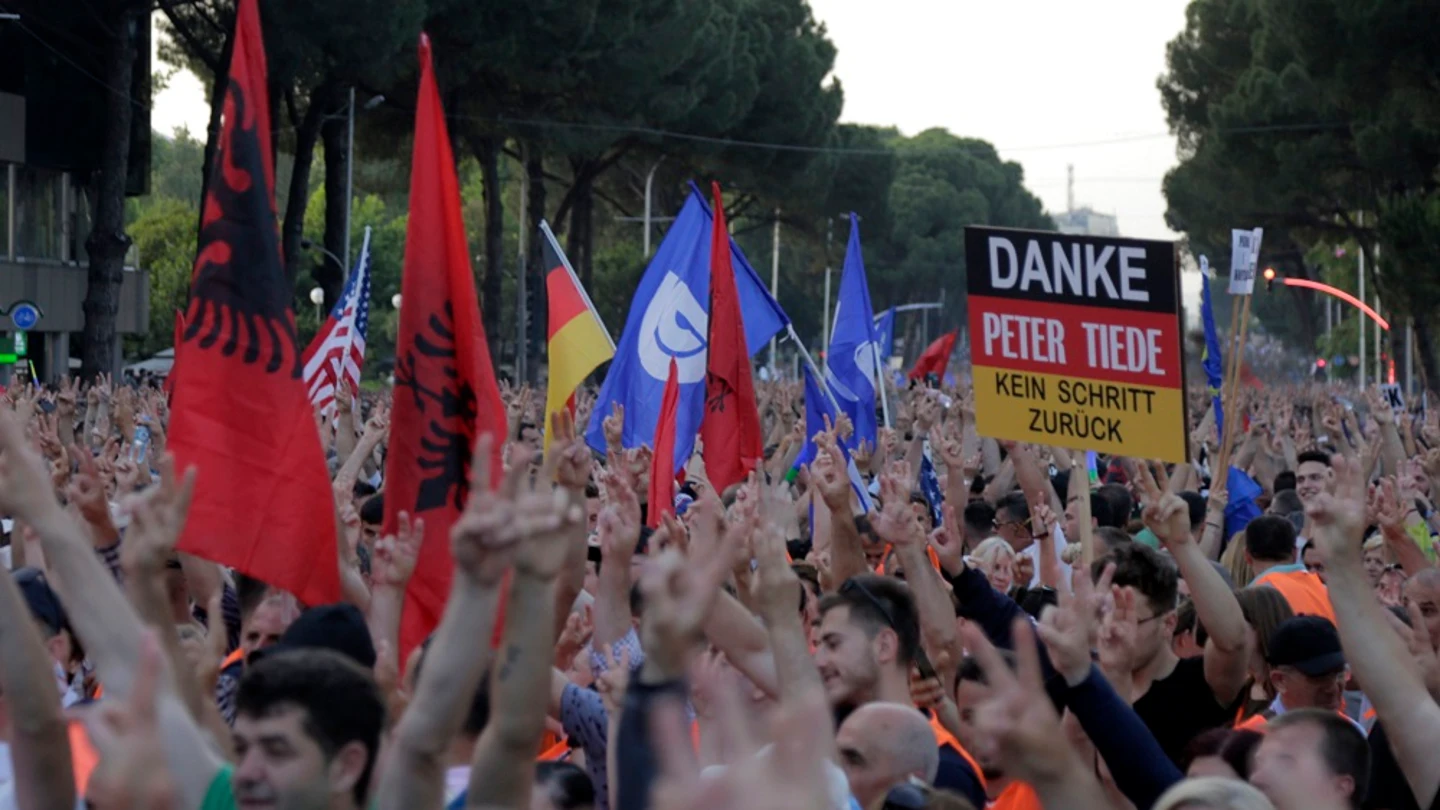 Protestas en Albania contra el Gobierno Protestas en Albania contra el Gobierno.