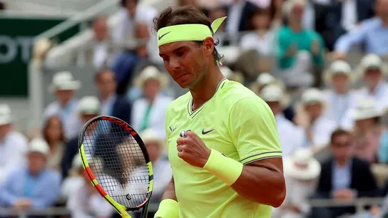 Nadal festeja un punto en el tercer set Nadal festeja un punto en el tercer set