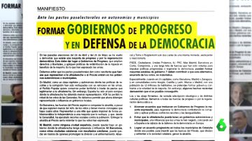 El manifiesto que pide "gobiernos de progreso"