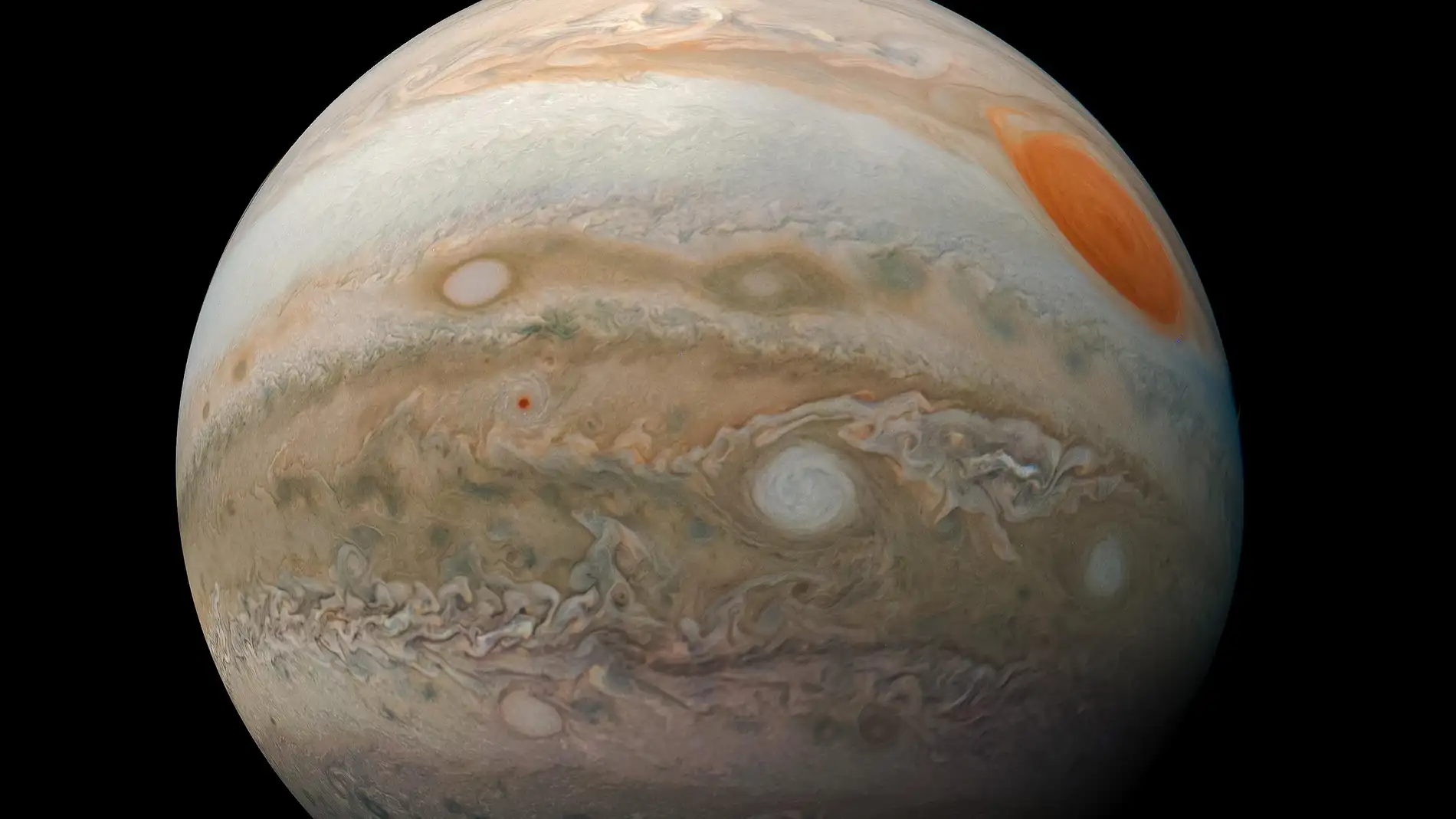 Júpiter captado por la sonda espacial Juno