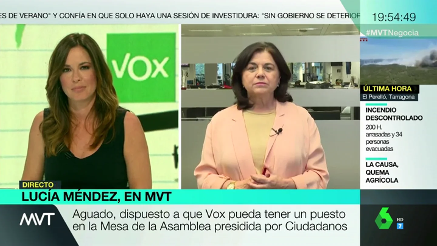 Lucía Méndez: "Ciudadanos ya ha tomado una decisión, apostar por el PP y Vox" Lucía Méndez: "Ciudadanos ya ha tomado una decisión, apostar por el PP y Vox"