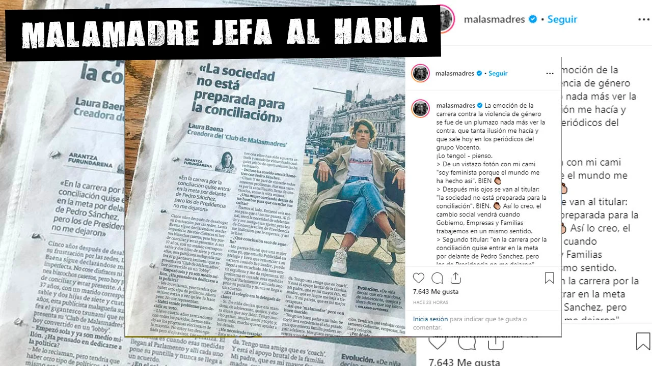 Laura Baena (Malamadre Jefa) denuncia en Instagram la publicación de una entrevista fuera de contexto. Malamadre Jefa al habla