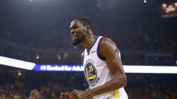 Kevin Durant, durante un partido con los Warriors