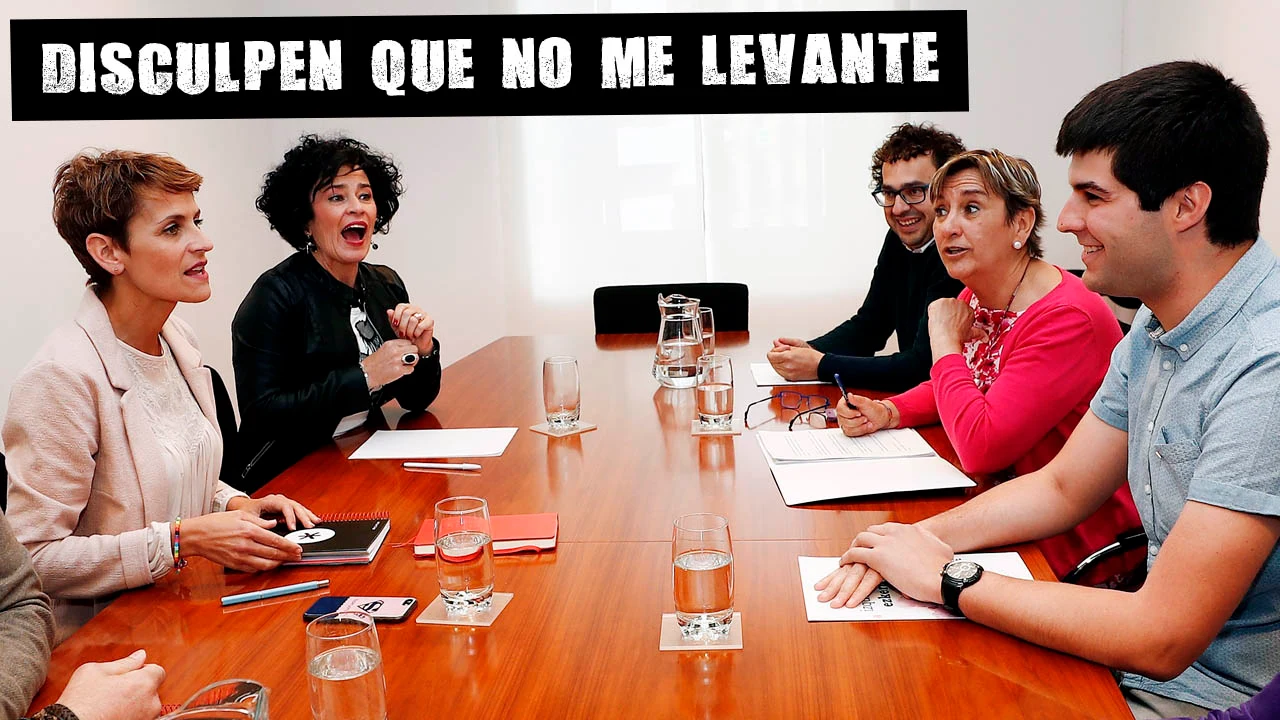 La secretaria general del PSN y candidata a la Presidencia, María Chivite en una reunión para tratar de forma gobierno. Disculpen que no me levante