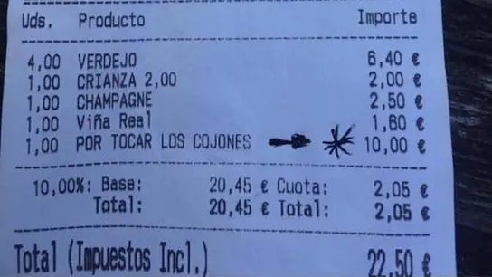 Factura del bar Factura del bar