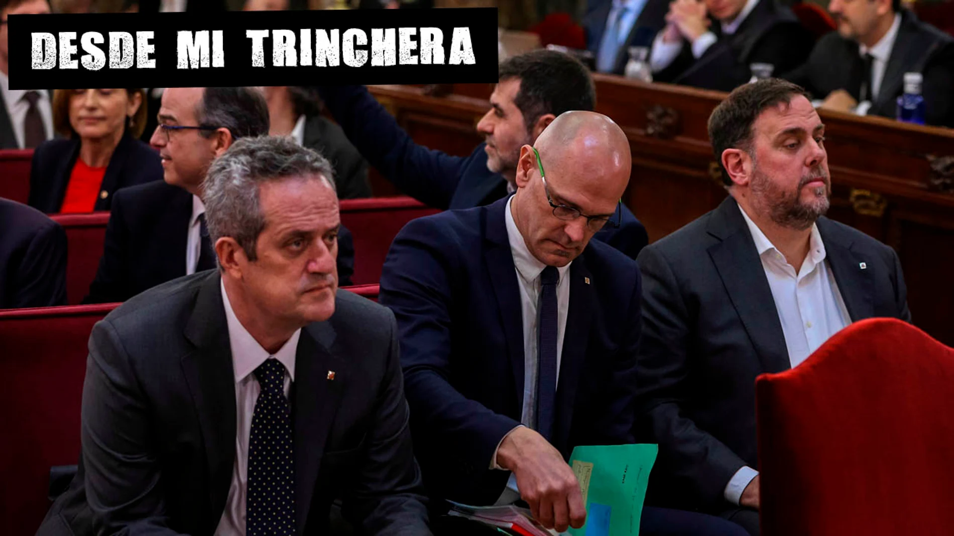El exconsejero de Interior Joaquim Forn, junto al resto de los acusados durante el juicio del "proces".  El exconsejero de Interior Joaquim Forn, junto al resto de los acusados durante el juicio del "proces".