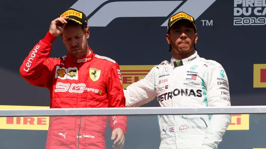Vettel y Hamilton, en el podio del GP de Canadá Vettel y Hamilton, en el podio del GP de Canadá