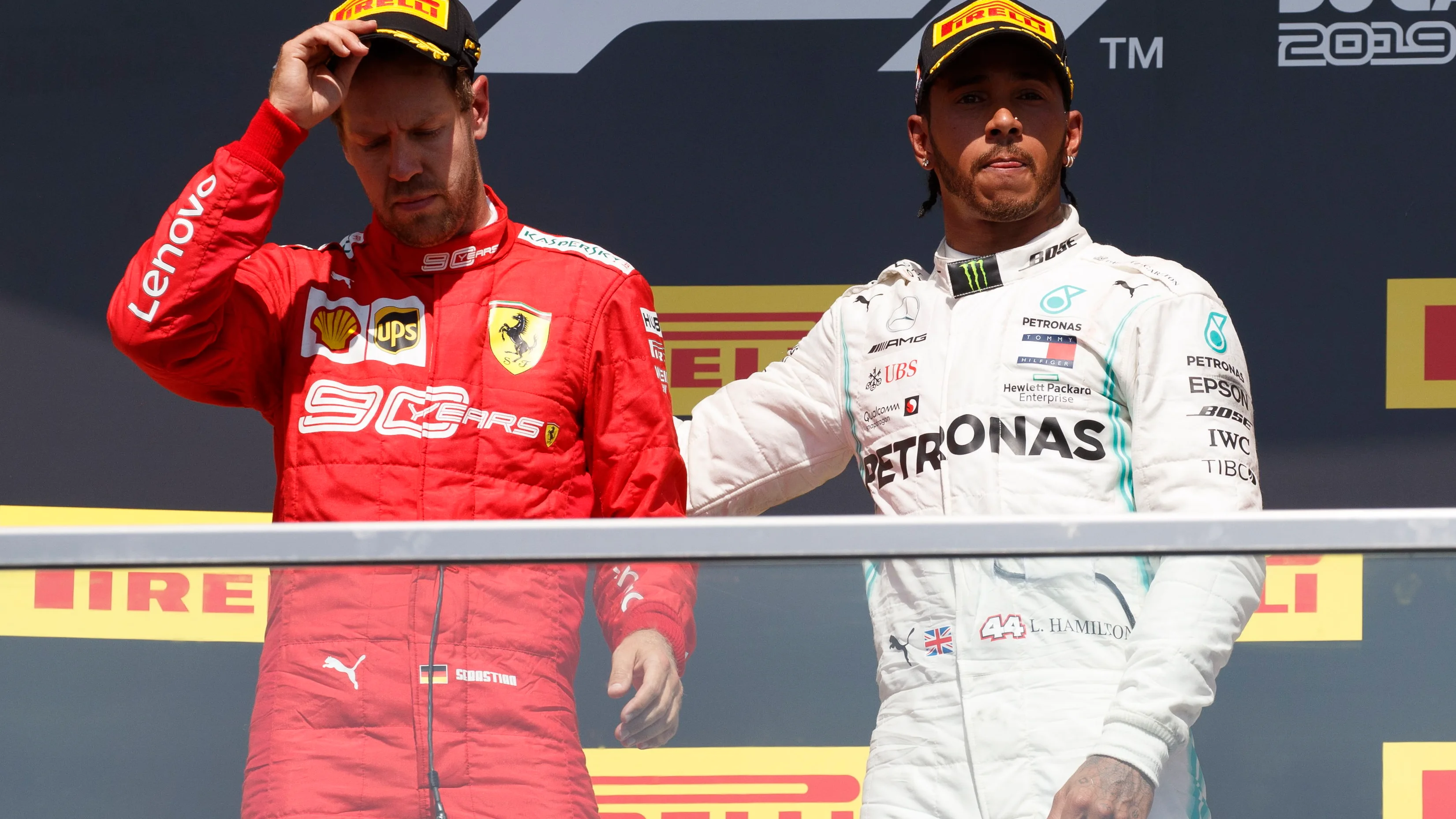 Vettel y Hamilton, en el podio del GP de Canadá