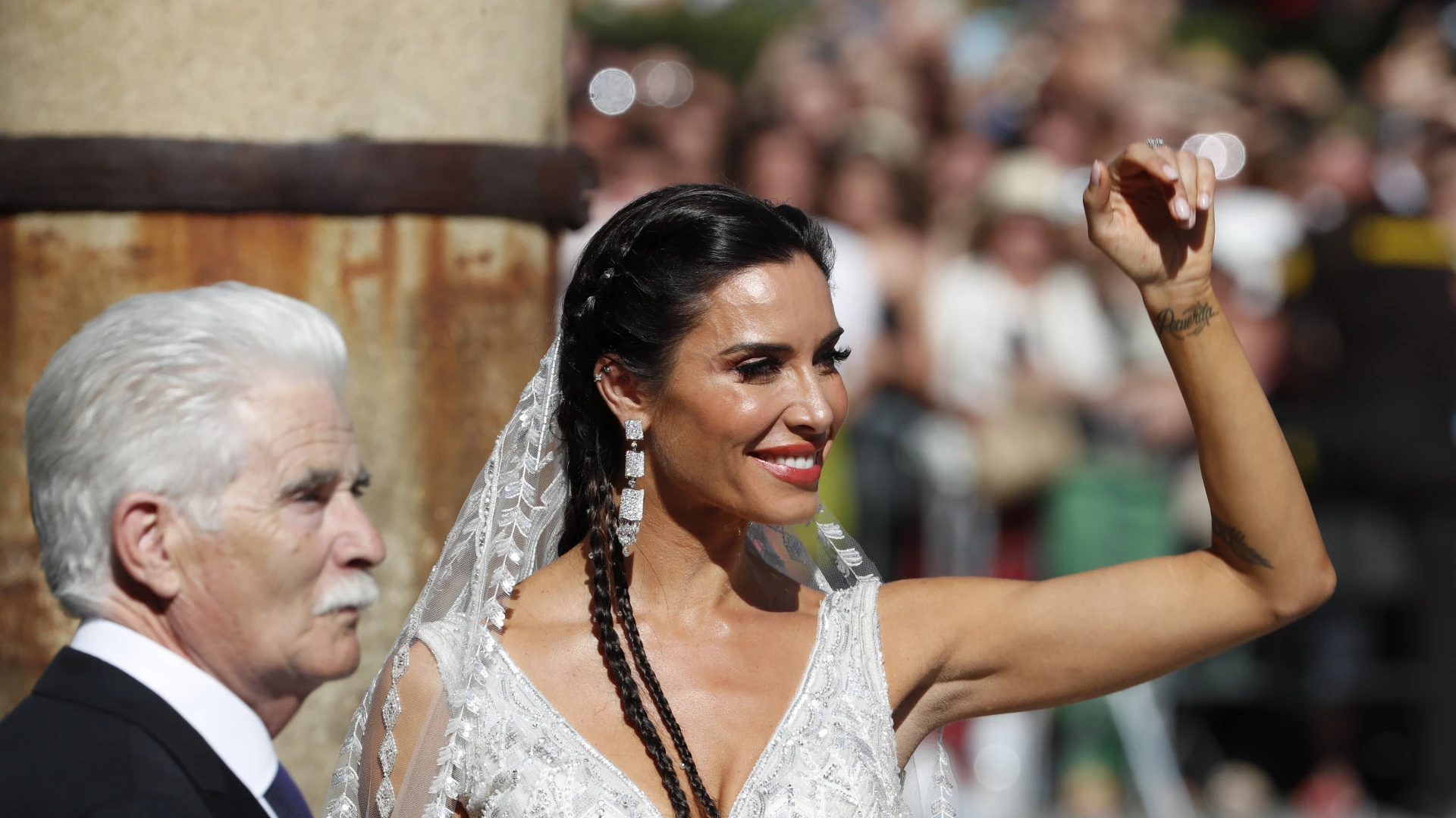 Pilar Rubio, con su traje de boda