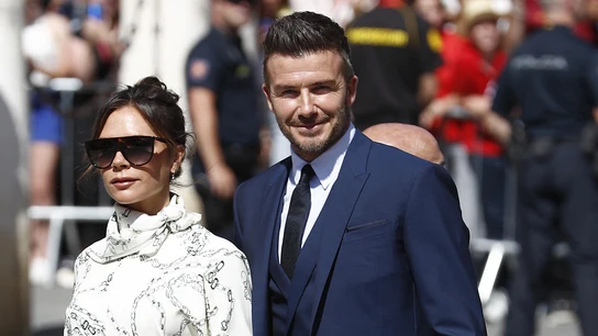 David Beckham y Victoria, en la boda de Sergio Ramos y de Pilar Rubio David Beckham y Victoria, en la boda de Sergio Ramos y de Pilar Rubio