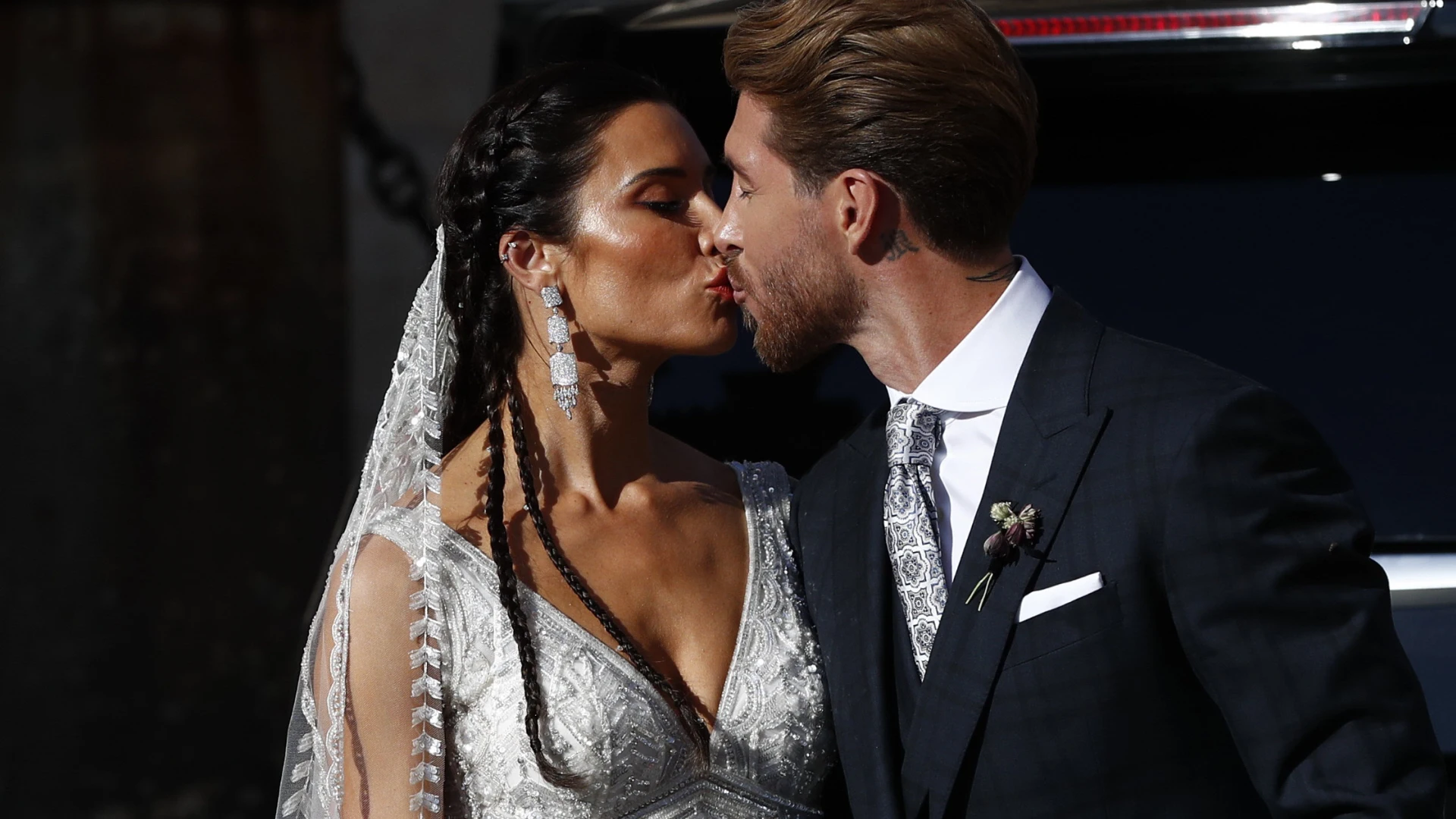 El beso entre Pilar Rubio y Sergio Ramos