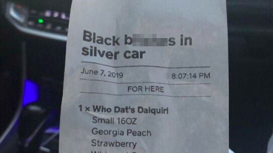 Un brutal mensaje racista en el ticket de un restaurante sorprende a una mujer afroamericana: "No lo soportar&eacute;"