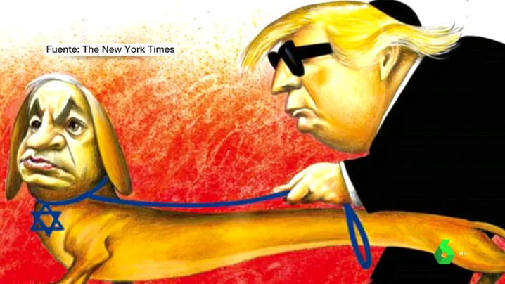 Viñeta de Donald Trump y Benjamin Netanyahu del New York Times.