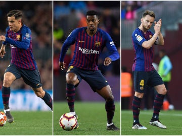 Coutinho, Semedo y Rakitic Coutinho, Semedo y Rakitic