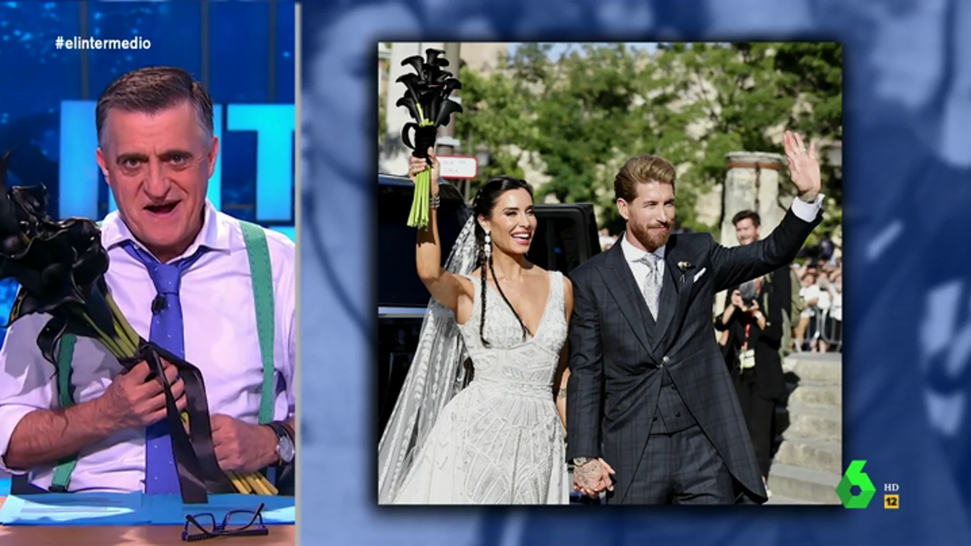 Wyoming se hace con el ramo de calas negras que utilizó Pilar Rubio en su boda con Sergio Ramos