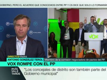 González Terol (PP), sobre las negociaciones con Vox: "Alcanzamos un acuerdo programático, quedan 20 días para hablar de las sillas" González Terol (PP), sobre las negociaciones con Vox: "Alcanzamos un acuerdo programático, quedan 20 días para hablar de las sillas"