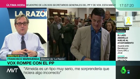 Francisco Marhuenda: "Valls es cómplice de la alcaldesa de los lazos amarillos y que habla de presos políticos" Francisco Marhuenda: "Valls es cómplice de la alcaldesa de los lazos amarillos y que habla de presos políticos"