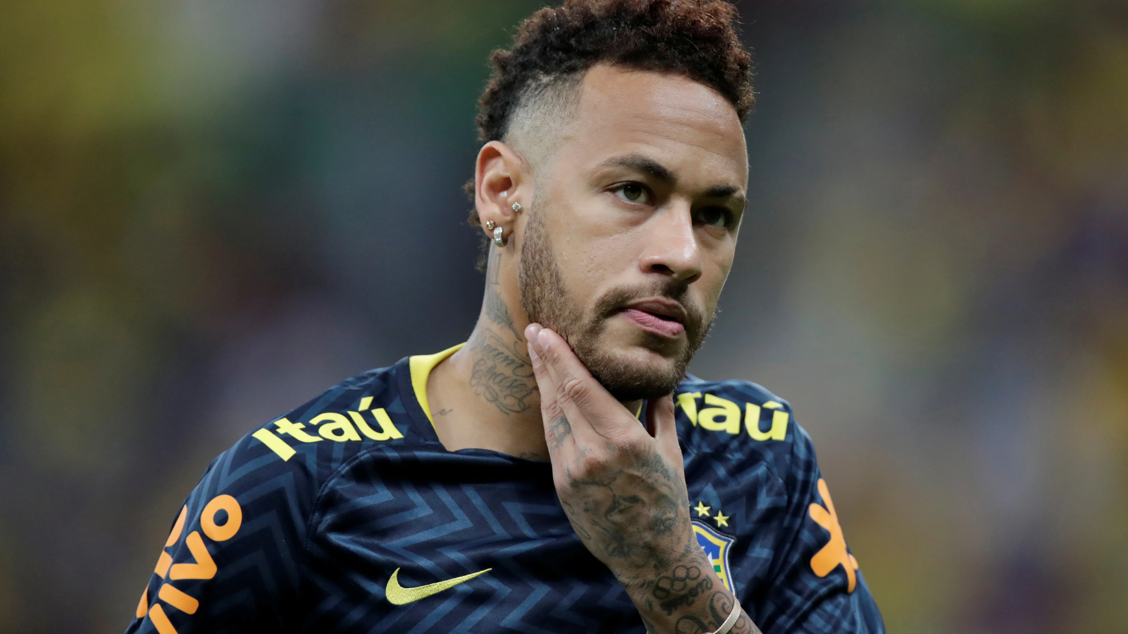 Neymar, durante un partido con Brasil