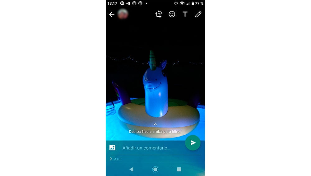 Abajo podemos ver el nombre del contacto