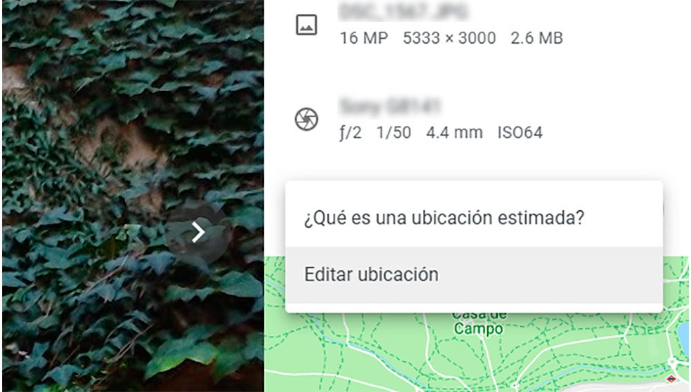 Aquí editamos la ubicación