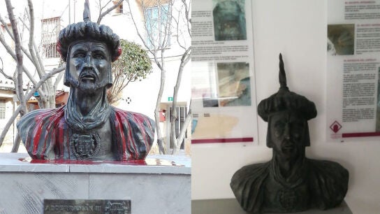 Busto de Abderram&aacute;n III en Cadrete, Zaragoza