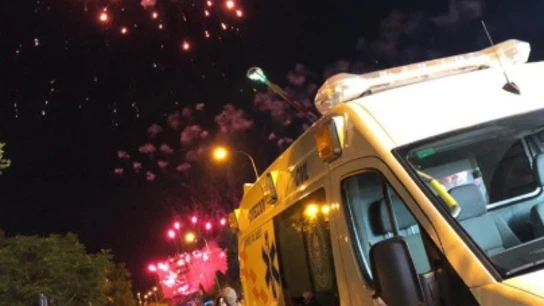 Imagen de una ambulancia de Protección Civil en la feria de Granada Imagen de una ambulancia de Protección Civil en la feria de Granada