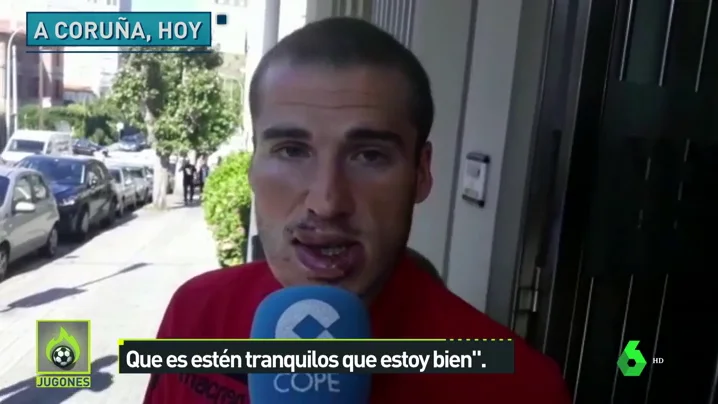 Bergantiños, operado con éxito: "Tenía roto el labio inferior"