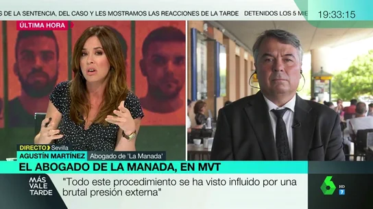 "¿Pidió ella ser violada?": la tensa entrevista de Mamen Mendizábal al abogado de 'La Manada' tras el fallo del Supremo "¿Pidió ella ser violada?": la tensa entrevista de Mamen Mendizábal al abogado de 'La Manada' tras el fallo del Supremo