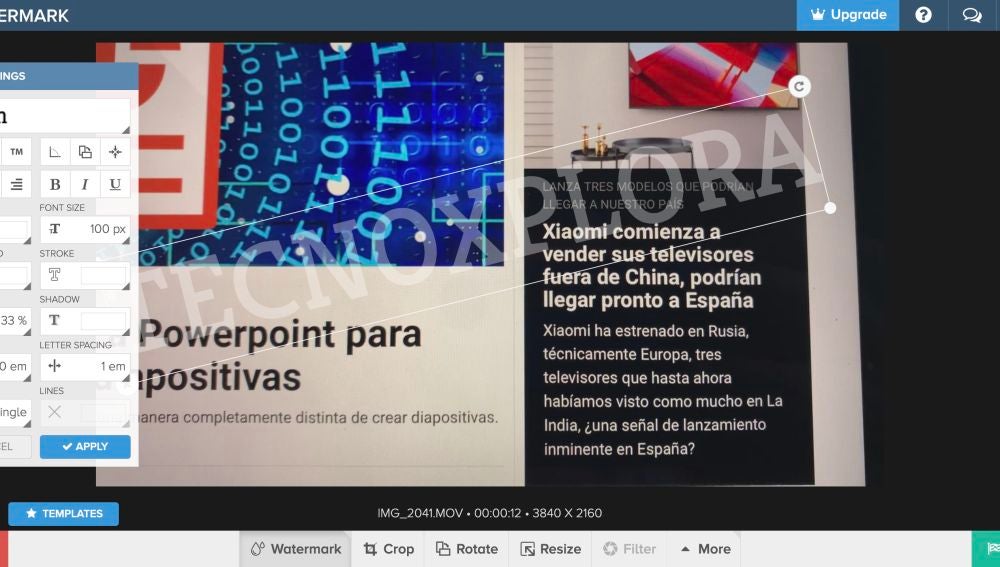 Marca de agua insertada