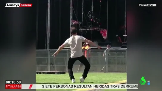 A Aitana le sale un duro competidor: este es el divertido baile de su mayor fan en plena prueba de sonido A Aitana le sale un duro competidor: este es el divertido baile de su mayor fan en plena prueba de sonido