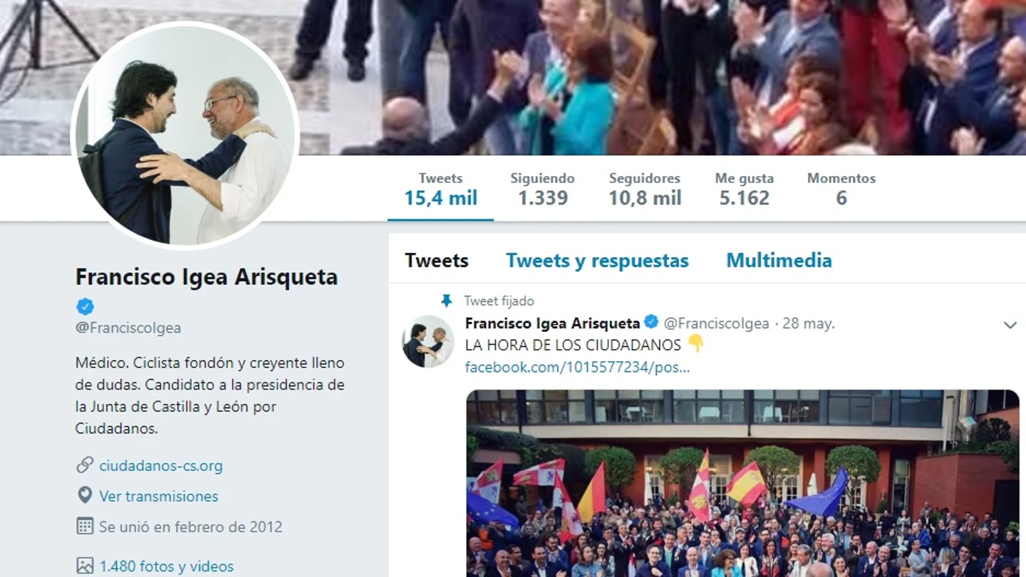 Imagen del perfil de Twitter de Francisco Igea Imagen del perfil de Twitter de Francisco Igea