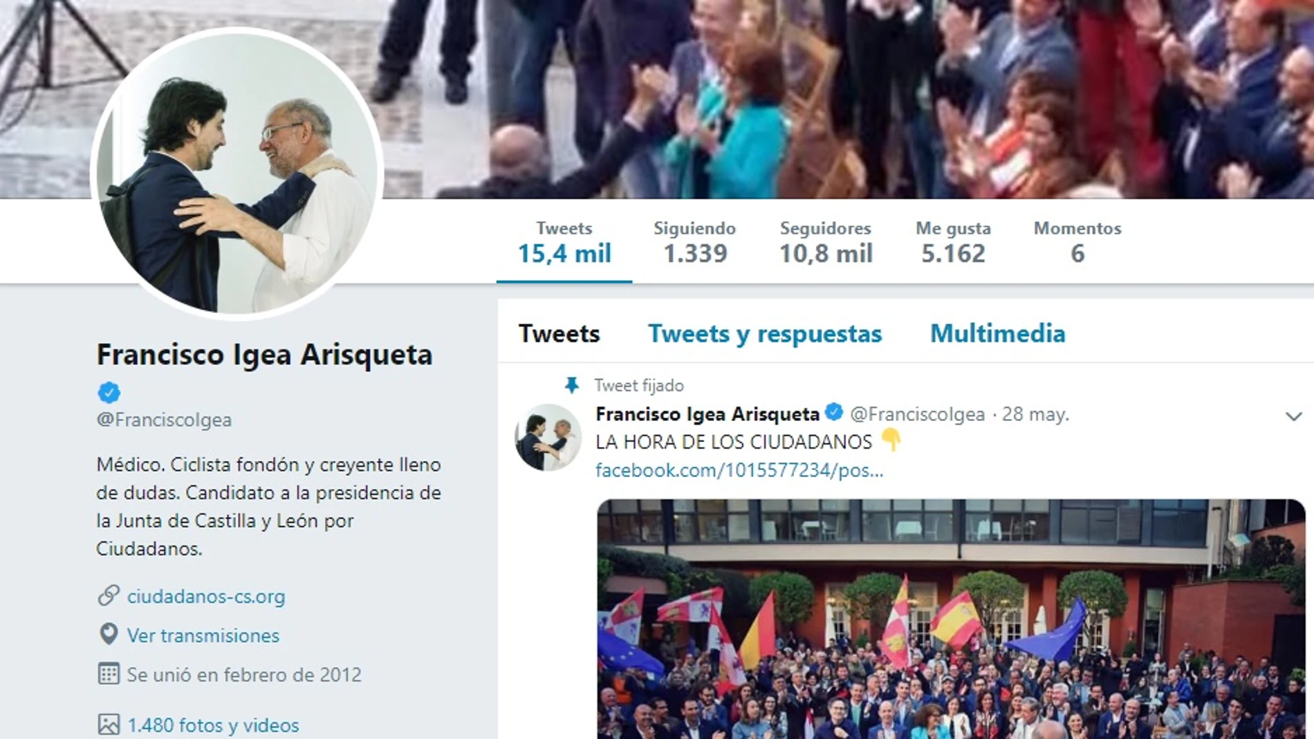 Imagen del perfil de Twitter de Francisco Igea