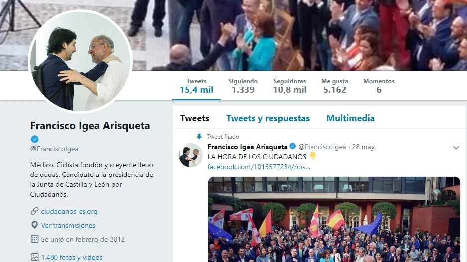 Imagen del perfil de Twitter de Francisco Igea