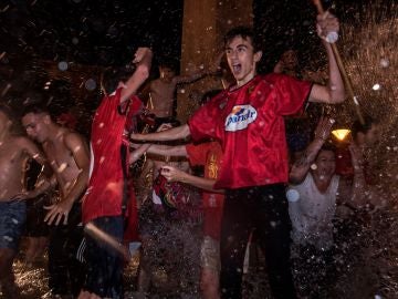 Aficionados del Mallorca celebran el ascenso a primera división Aficionados del Mallorca celebran el ascenso a primera división