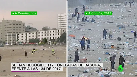 Crece la conciencia ecológica: este es el resultado de las playas tras la noche de San Juan en 2017 y en 2019 Crece la conciencia ecológica: este es el resultado de las playas tras la noche de San Juan en 2017 y en 2019