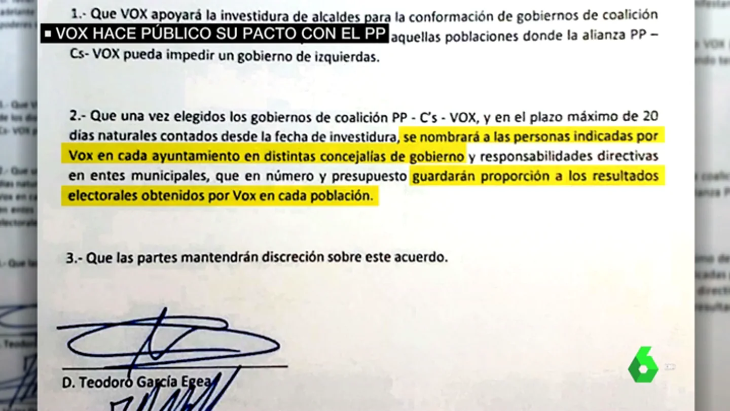 Pacto entre el PP y Vox Pacto entre el PP y Vox