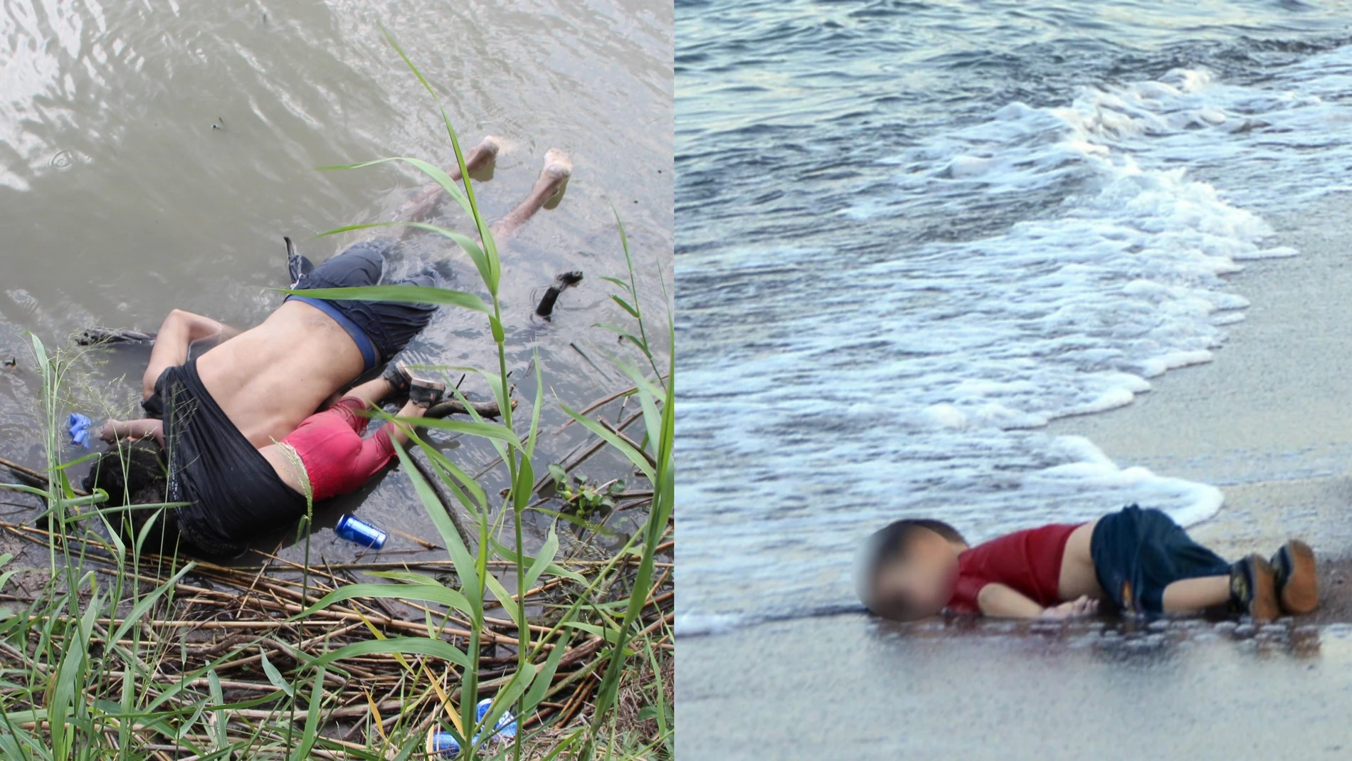 Los cuerpos sin vida de Valeria y su padre en la frontera de EEUU, y del pequeño Aylan en Turquía en 2015
