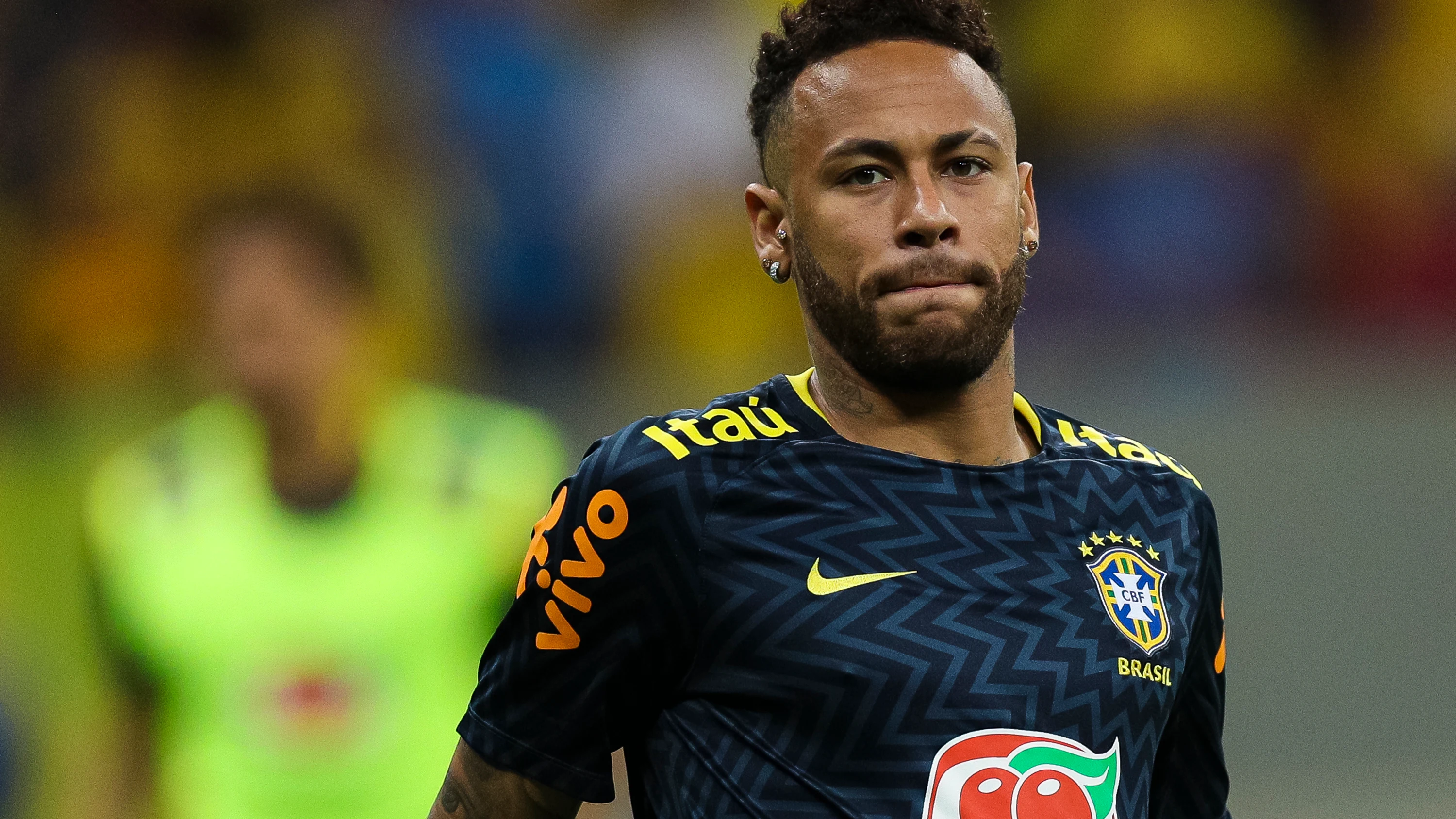 Neymar, antes de un partido con Brasil