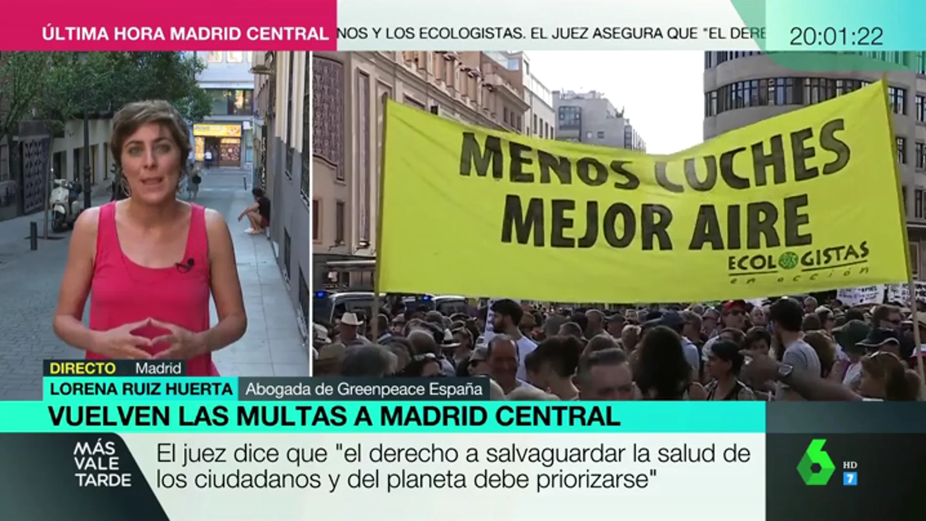 Lorena Ruiz-Huerta, abogada de Greenpeace: "La ciudadanía solo está dispuesta a hacer todavía más grande Madrid Central"