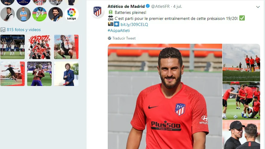 El 'Me Gusta' de Griezmann a un tuit del Atlético