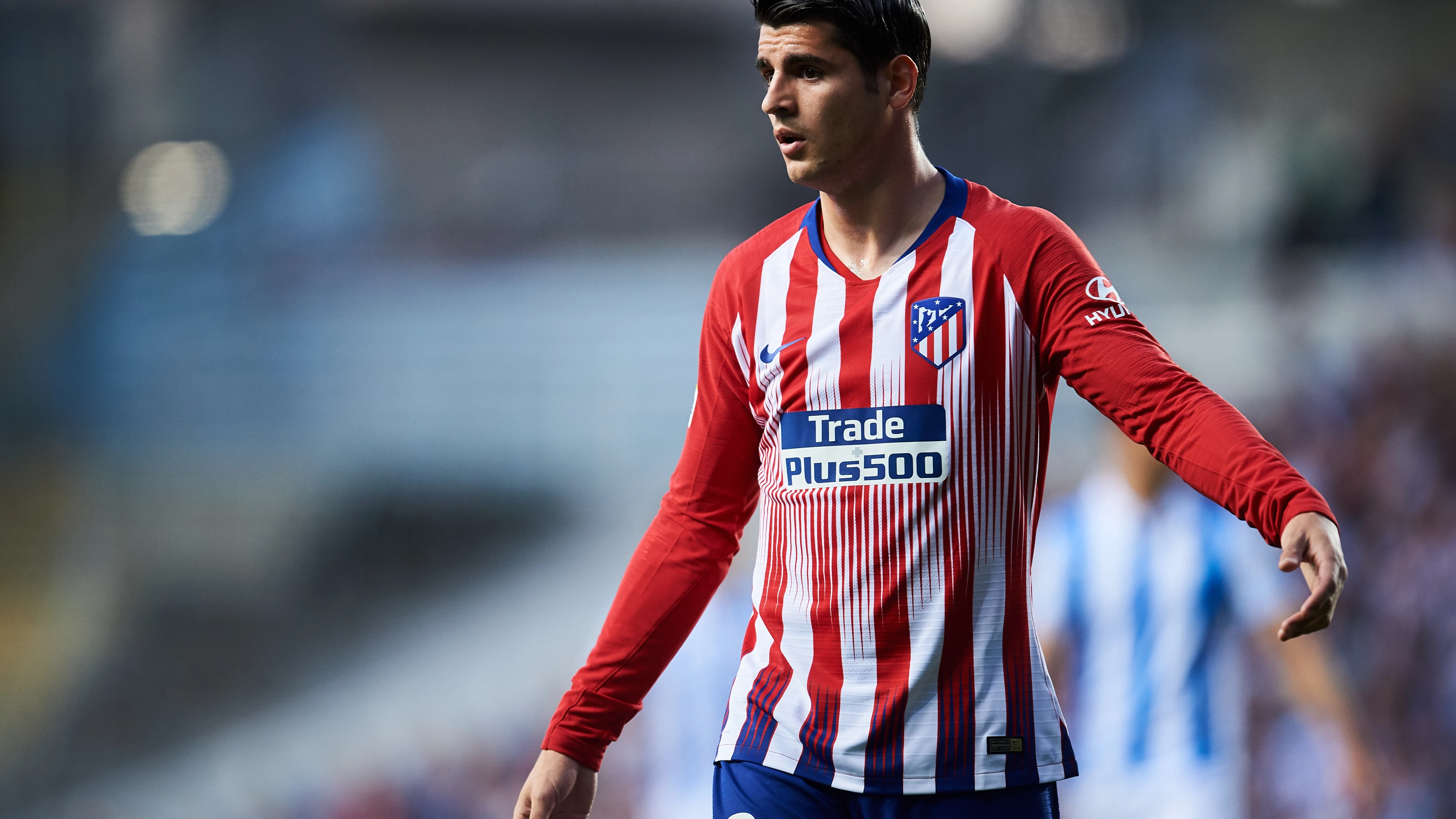 Álvaro Morata durante un partido con el Atlético de Madrid