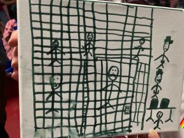Dibujo de un niño migrante en la frontera con EEUU Dibujo de un niño migrante en la frontera con EEUU